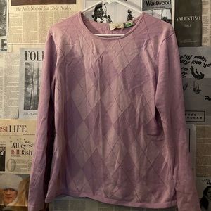 light purple argyle sweater